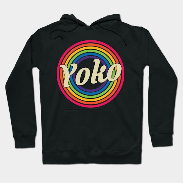 Yoko - Retro Rainbow Style Hoodie by MaydenArt